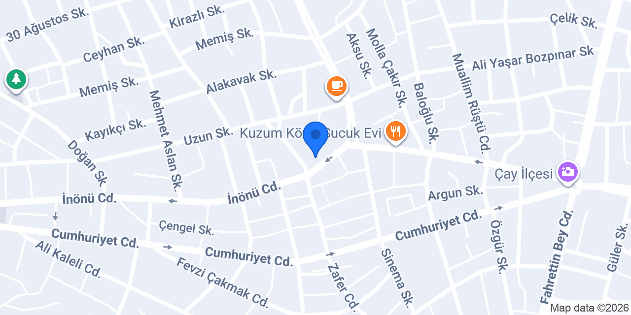 Çay PTT Merkez Müdürlüğü konumu