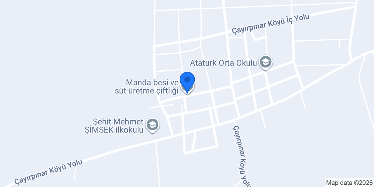 Manda besi ve süt üretme çiftliği konumu