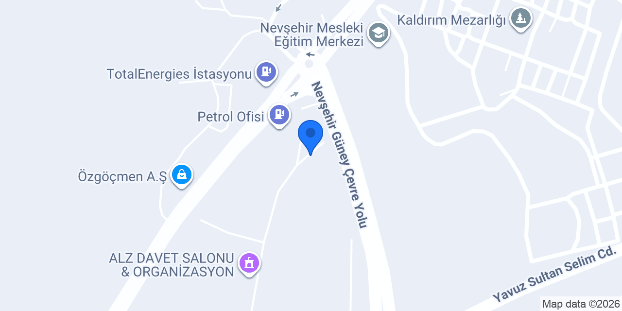 NEVŞEHİR SÜTAŞ konumu