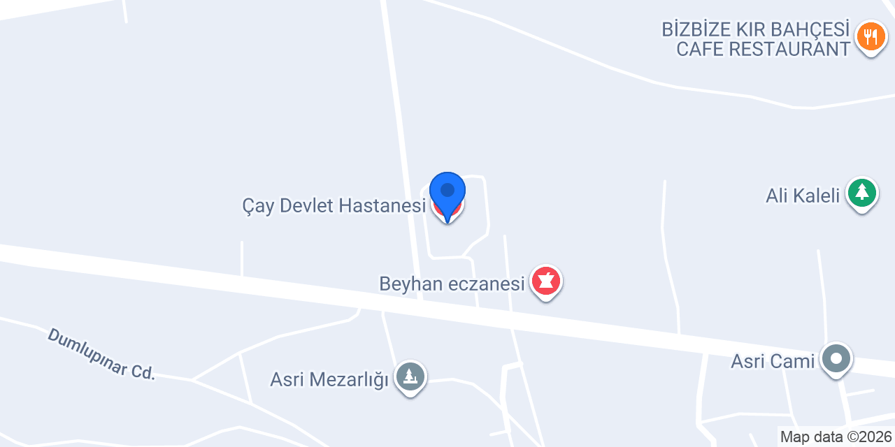 Çay Devlet Hastanesi konumu