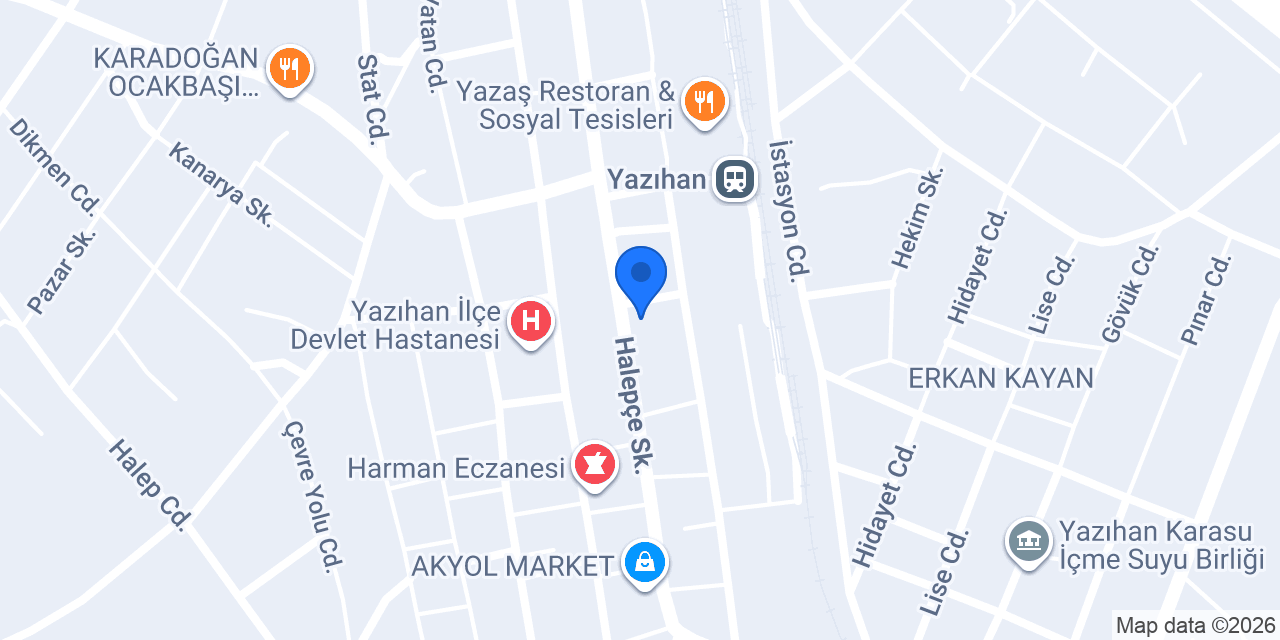 Yazıhan Noterliği konumu
