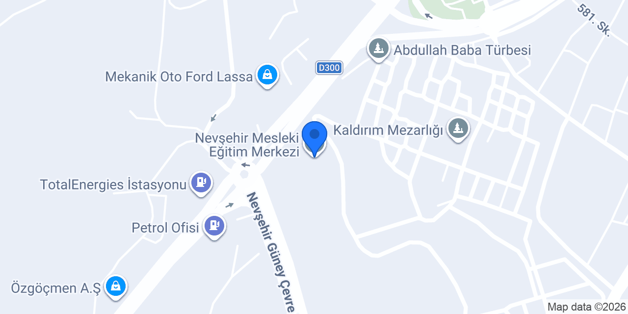 Nevşehir Mesleki Eğitim Merkezi konumu