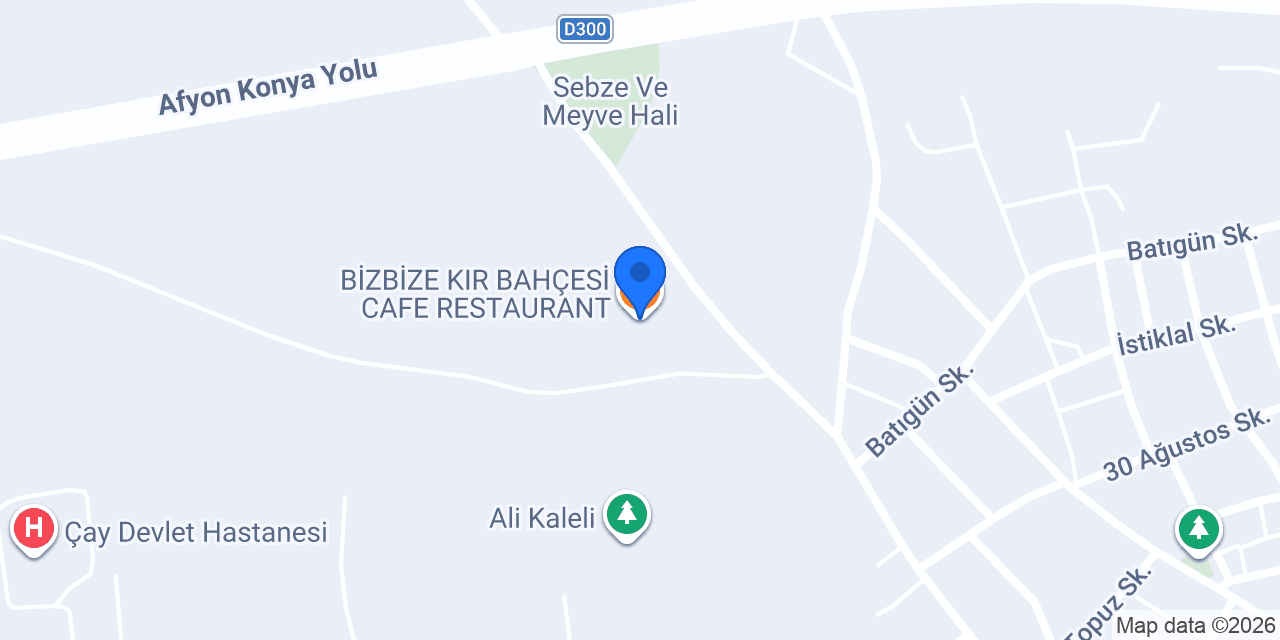 BİZBİZE KIR BAHÇESİ CAFE RESTAURANT konumu