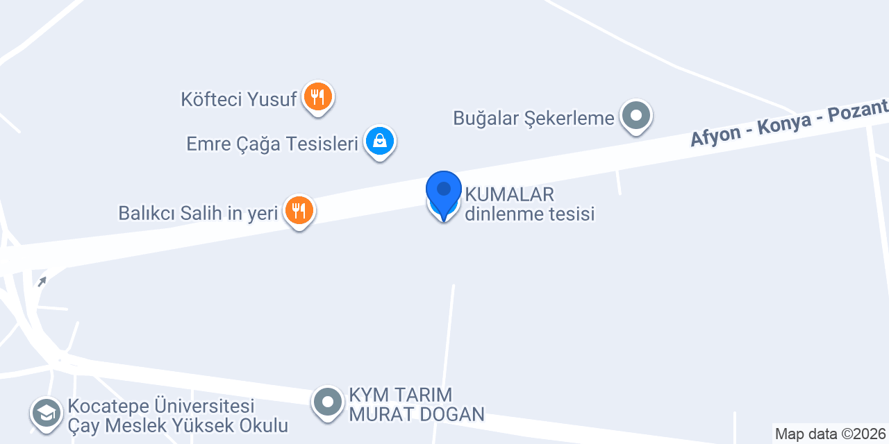 KUMALAR dinlenme tesisi konumu