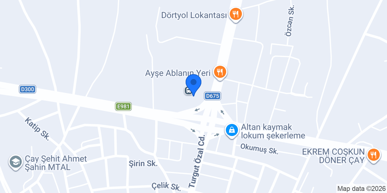 Çay Otogarı konumu