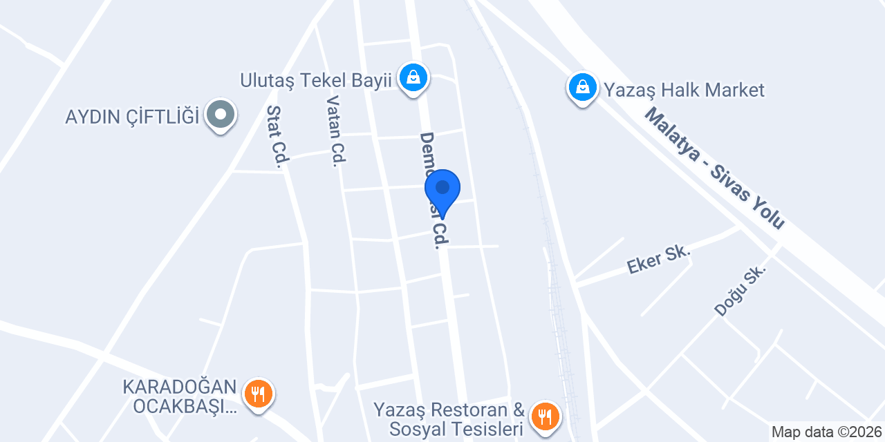 Yazıhan İlçe Hastanesi konumu
