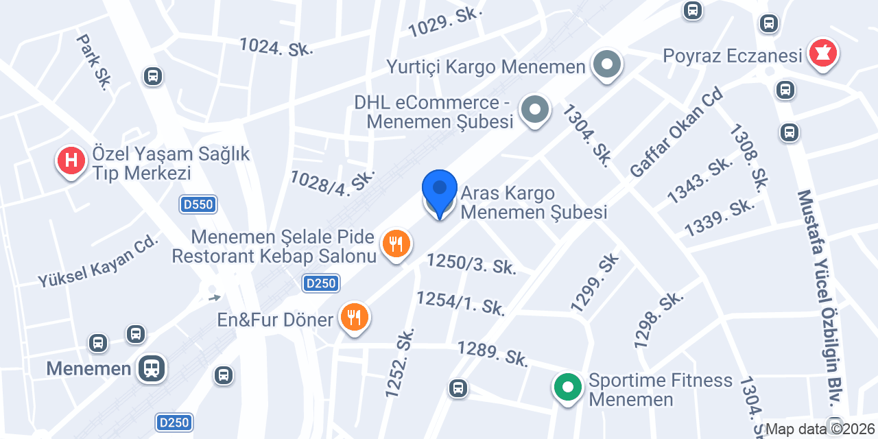 Aras Kargo Menemen Şubesi konumu
