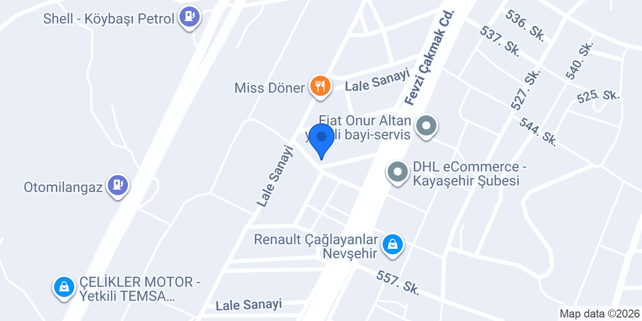 ERY Özel Oto Servis konumu