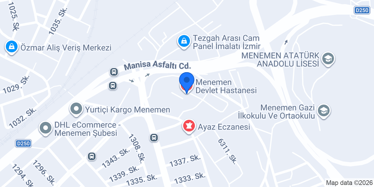 Menemen Devlet Hastanesi konumu