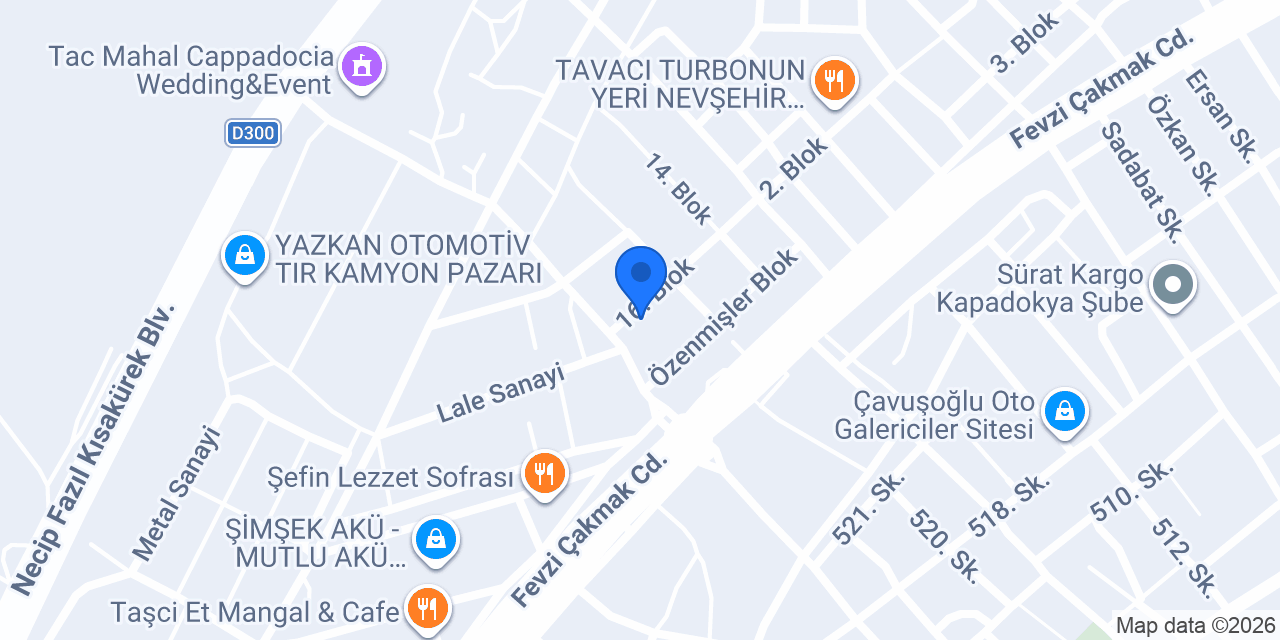 Nevşehir Aslan Auto Servis konumu