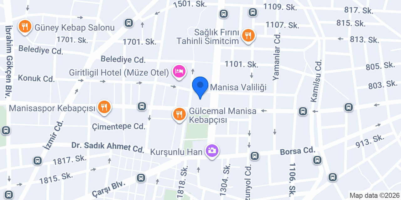 Manisa Valiliği konumu