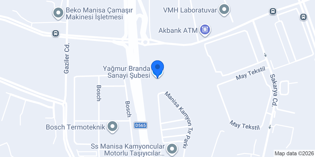 Yağmur Branda Sanayi Şubesi konumu
