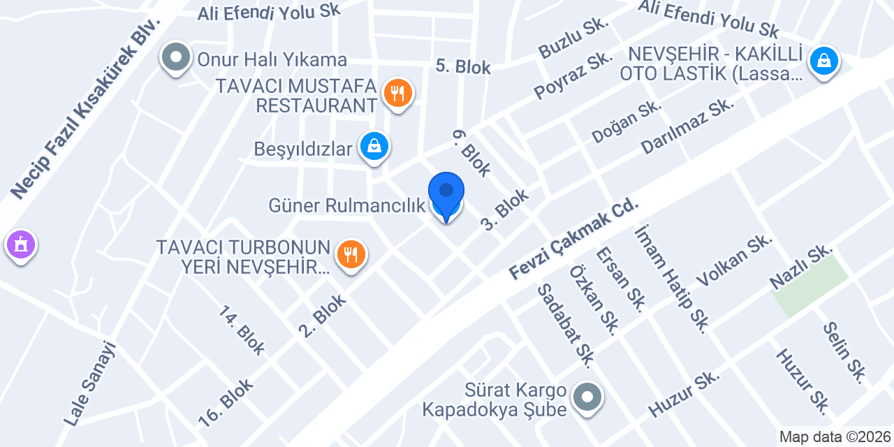 Güner Rulmancılık konumu
