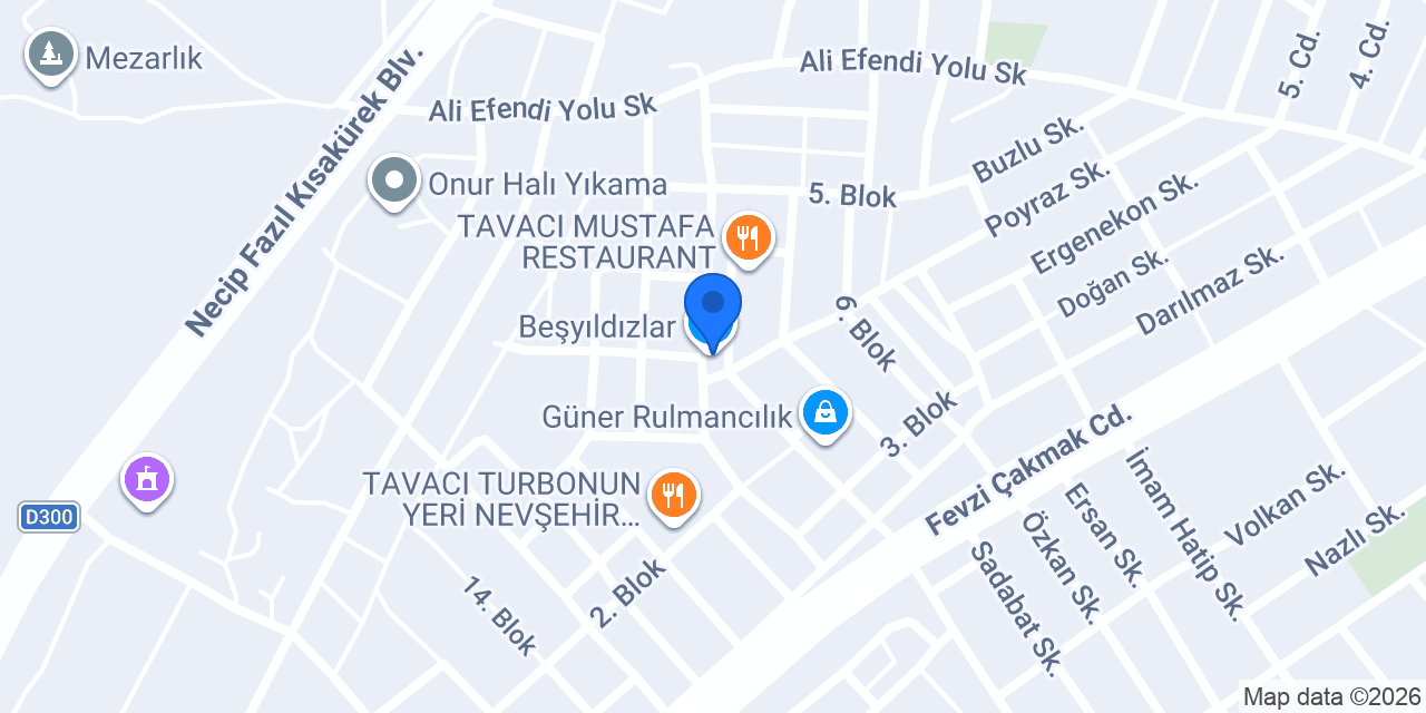 Beşyıldızlar konumu