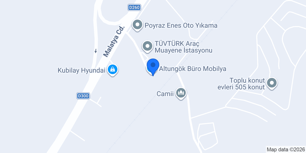 Altungök Büro Mobilya konumu