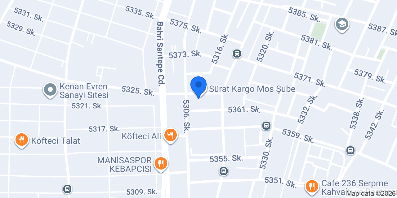 Sürat Kargo Mos Şube konumu