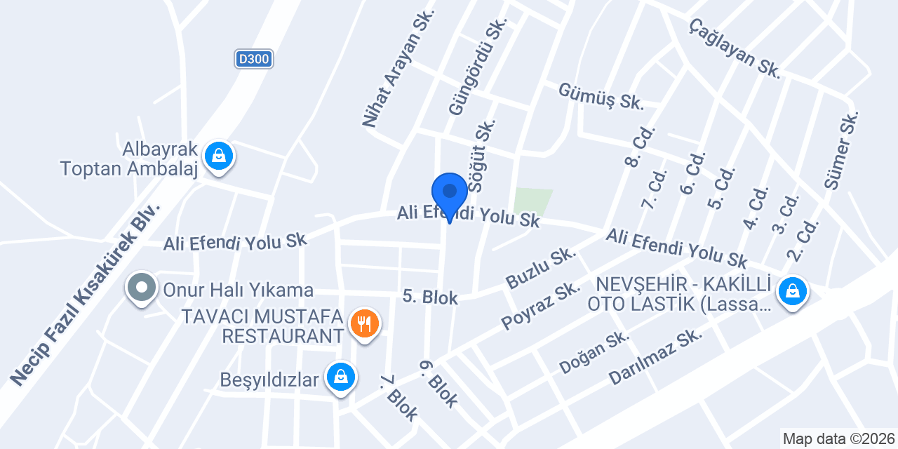 Bilgin Mobilya (Nevşehir Mobilya CNC Kesim) konumu