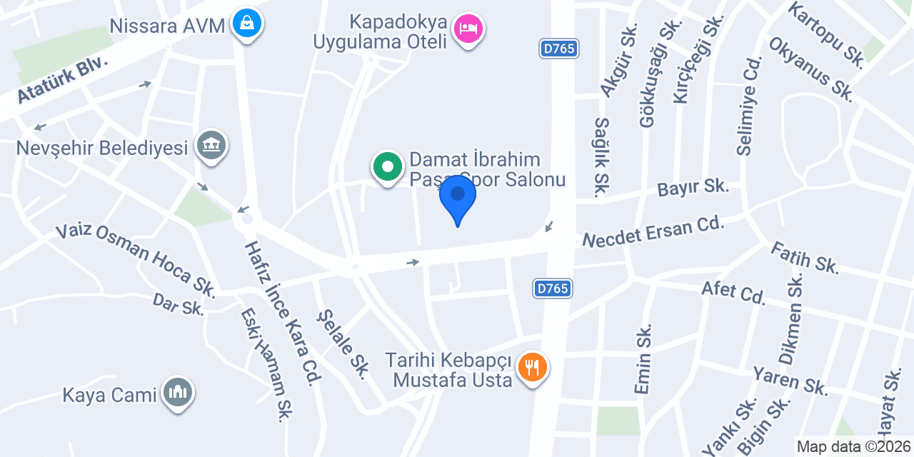 Nevşehir Gençlik Merkezi konumu