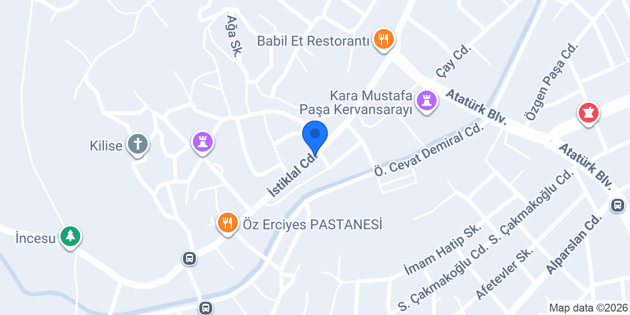 İncesu Evlendirme Dairesi konumu