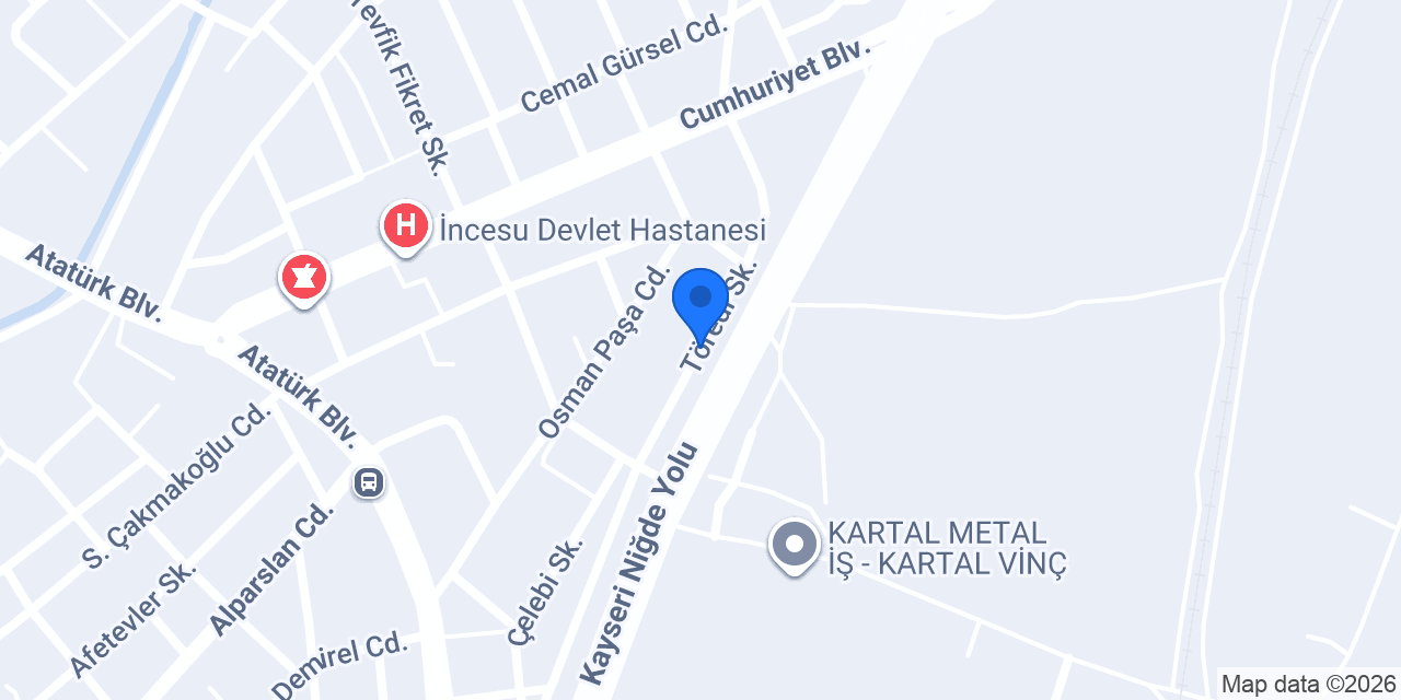 İncesu İlçe Emniyet Müdürlüğü konumu