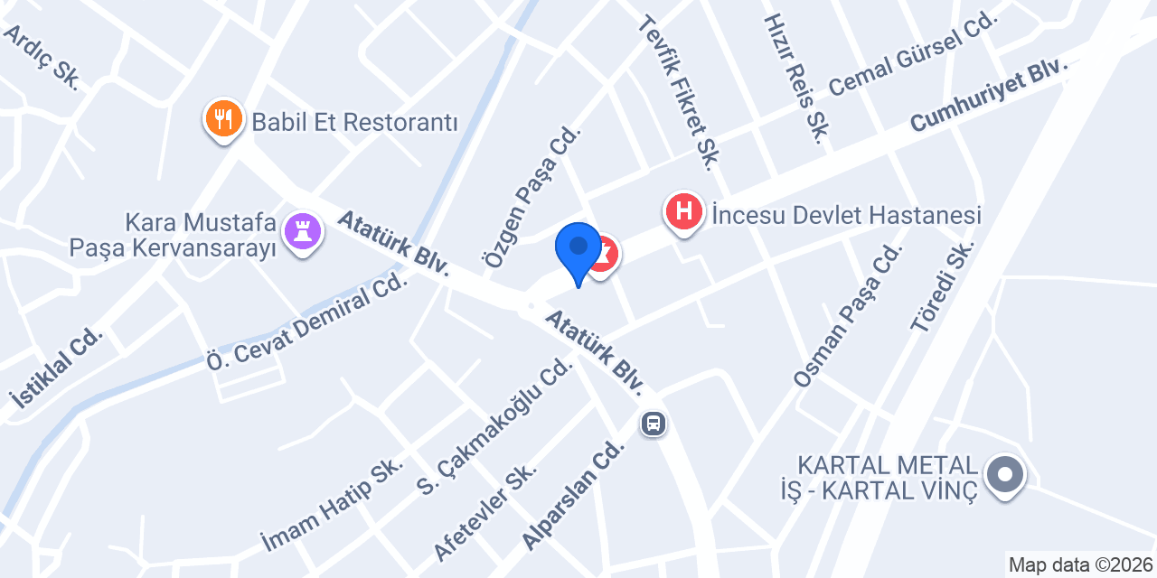 İncesu Şifa Eczanesi konumu