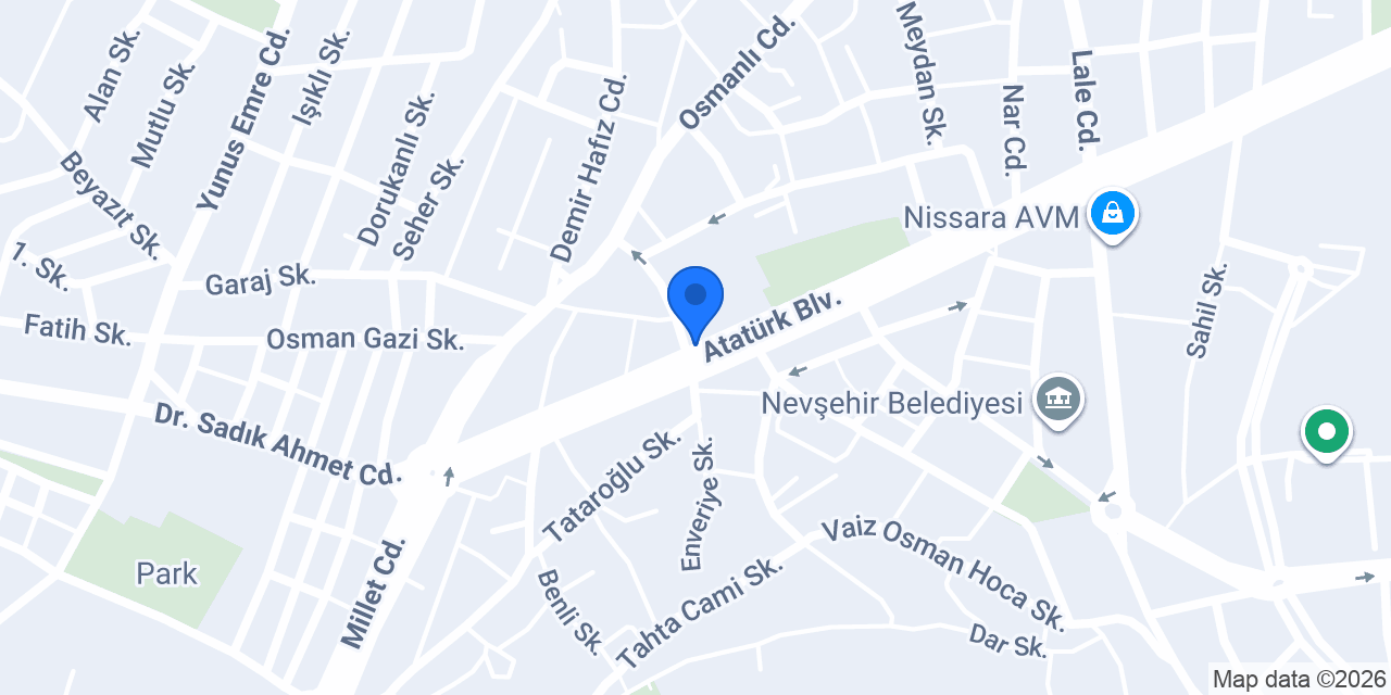 Garanti BBVA Nevşehir Şubesi konumu