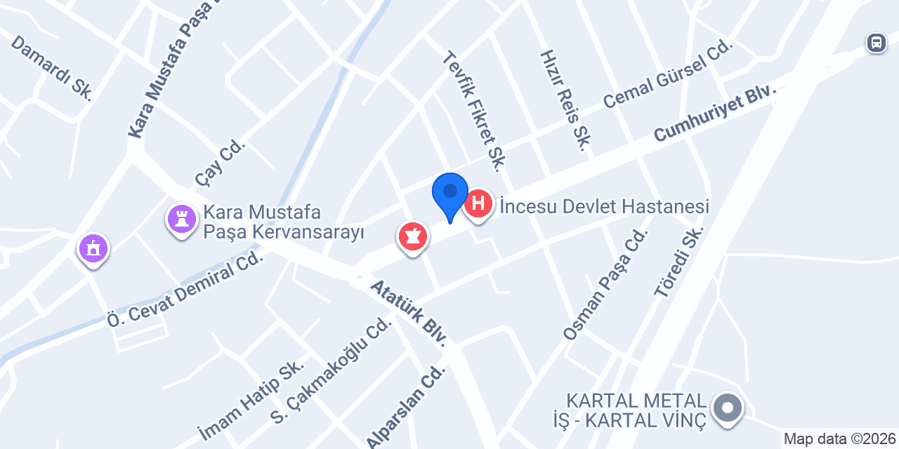 İncesu Adliyesi konumu