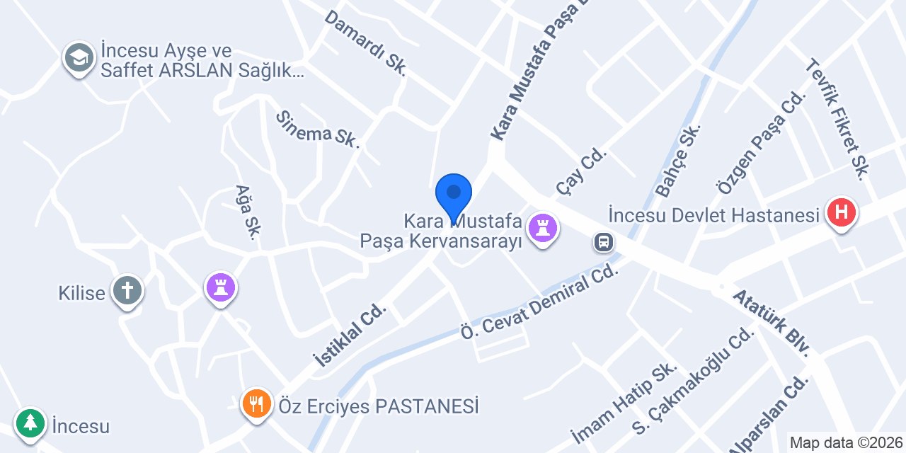 İncesu Noterliği konumu