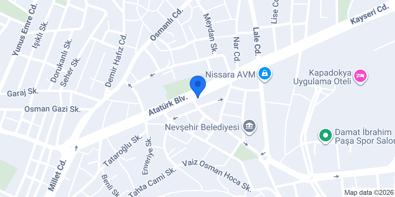 Halkbank Nevşehir Şubesi konumu