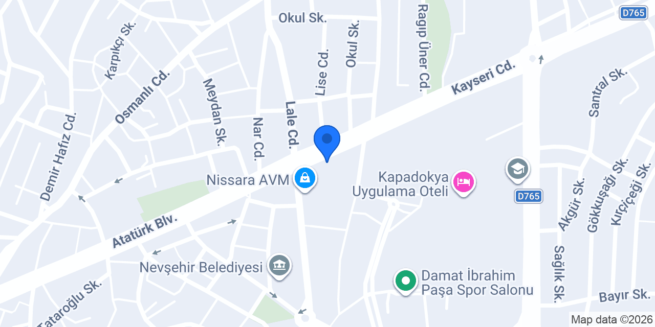 Helvacı Ali Nevşehir konumu