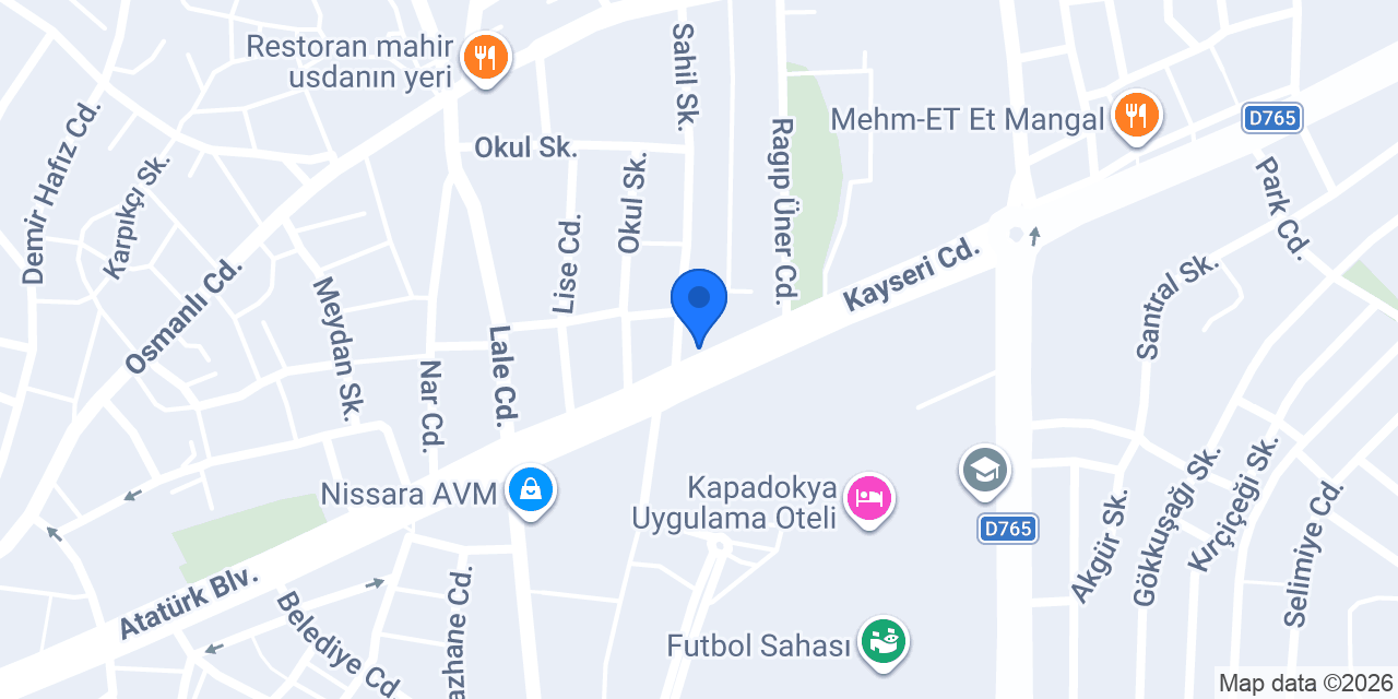 Ömer Chef Profiterol Nevşehir konumu