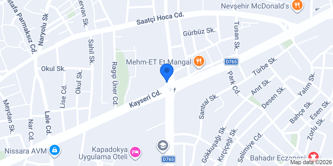 Nevşehir Merkez Taksi konumu