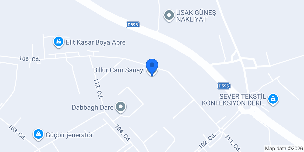 Billur Cam Sanayi konumu