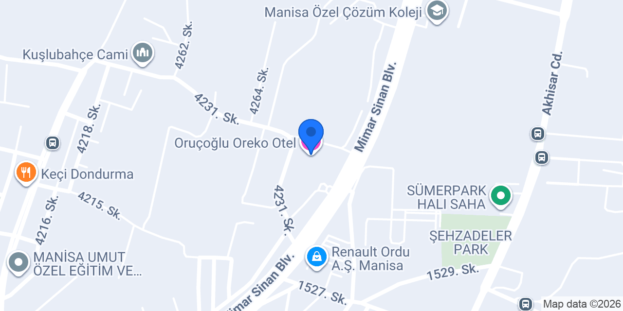 Oruçoğlu Oreko Otel konumu