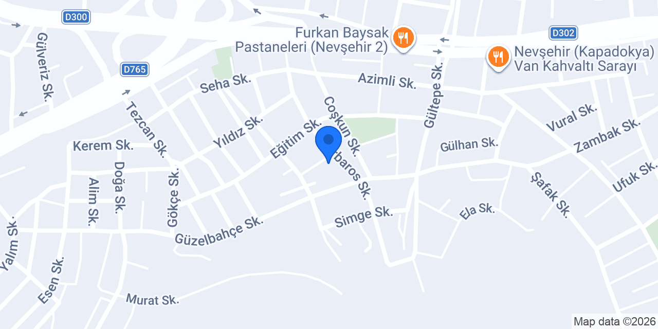 Nevşehir su tesisat konumu
