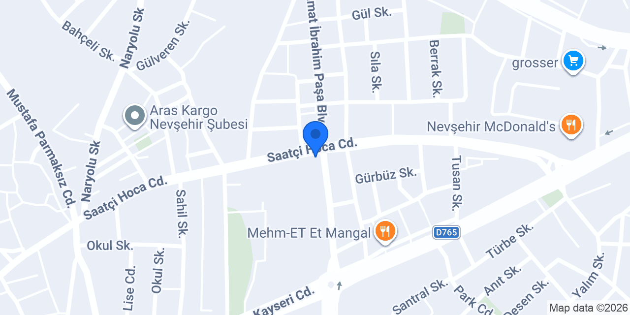 Eminevim Nevşehir Şube konumu