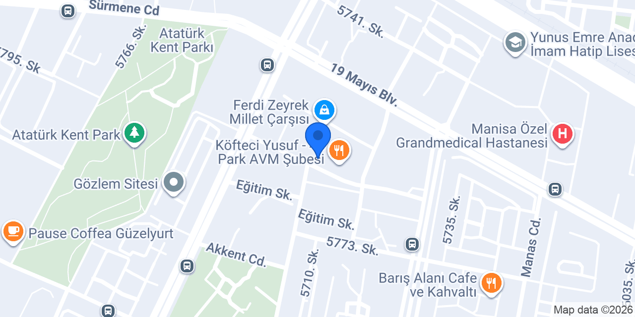45 Park AVM konumu