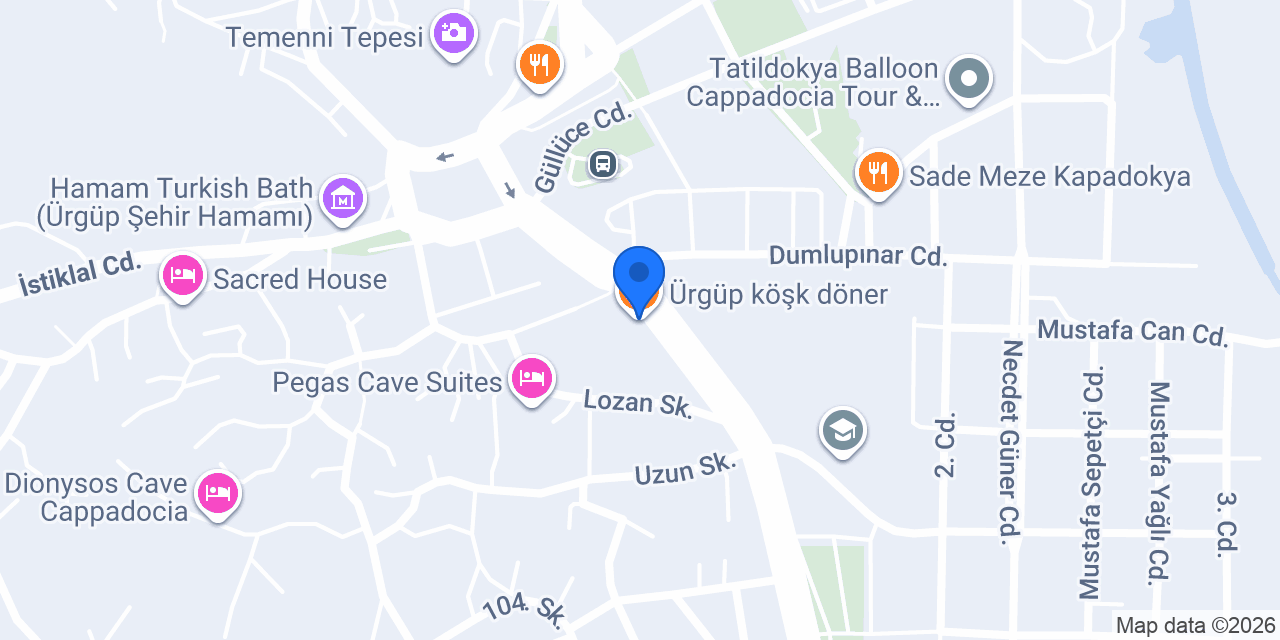 Ürgüp köşk döner konumu