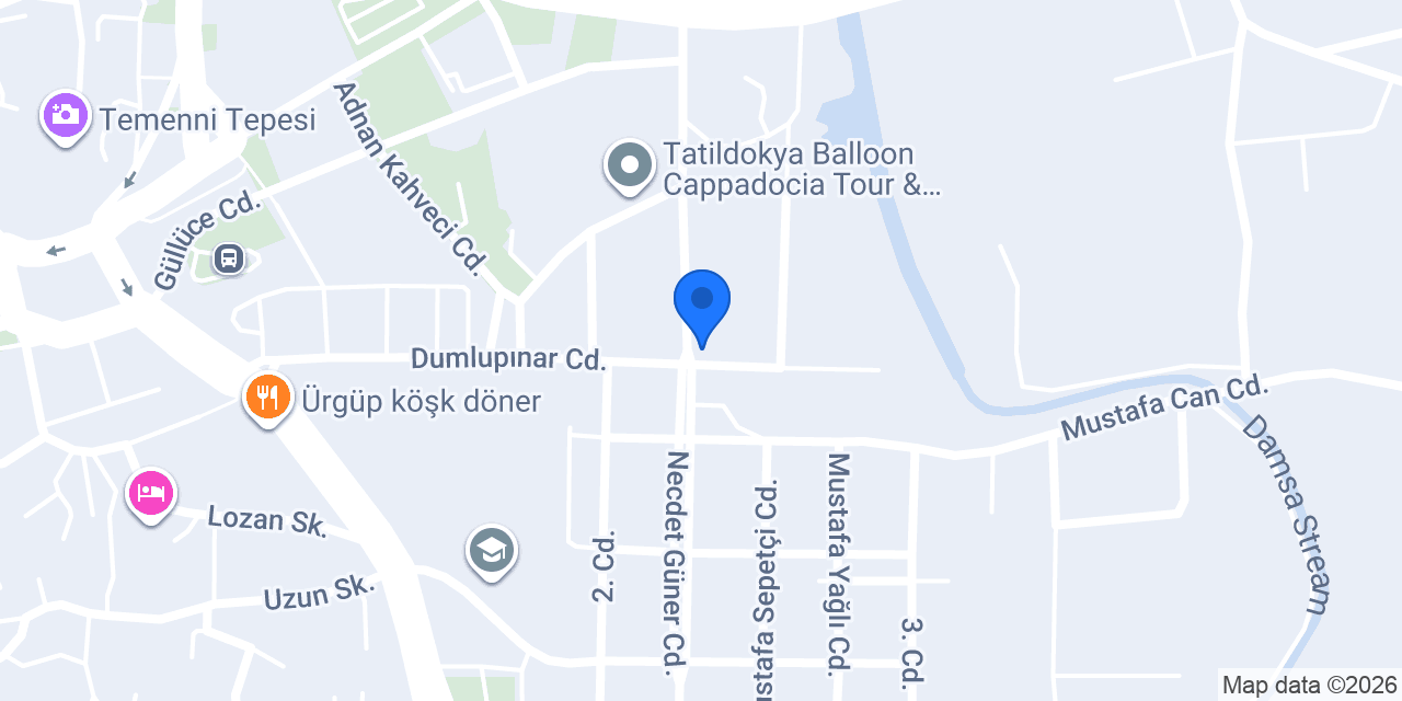 Ürgüp local Pansiyon konumu