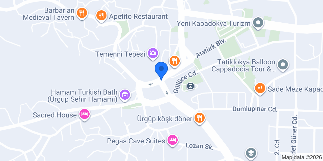 Ürgüp Elvan Taksi konumu