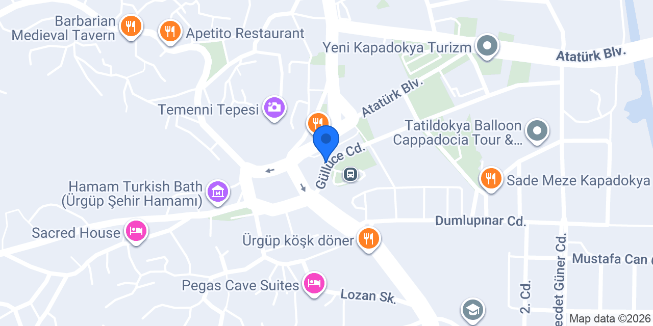 göreme renta car ürgüp konumu