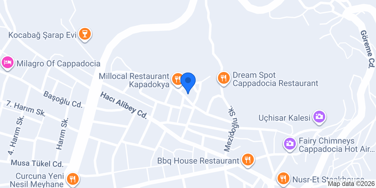 Millocal Restaurant Kapadokya konumu