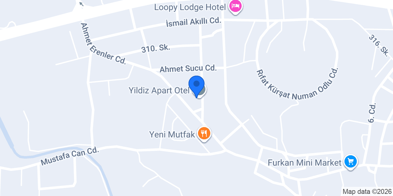 Yildiz Apart Otel konumu