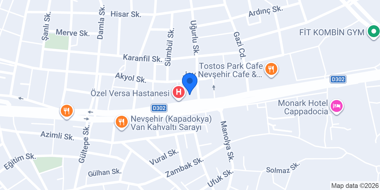 Nevşehir Polisevi konumu