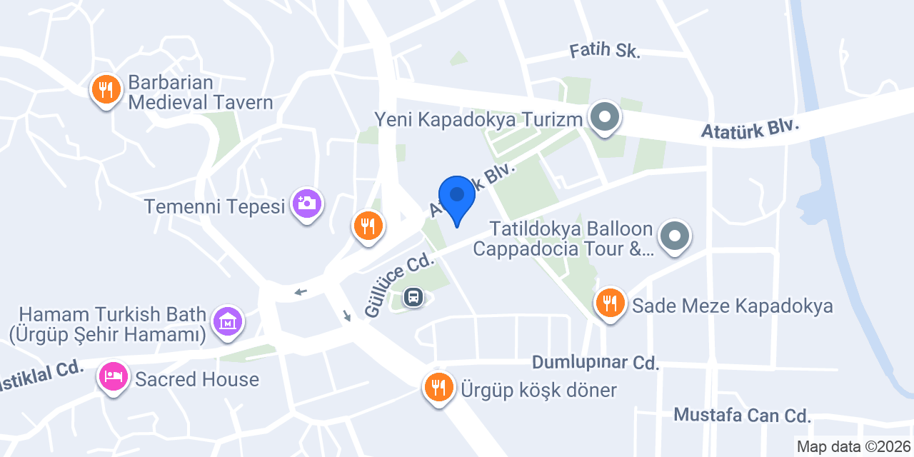 Bereket Döner - Nevşehir Ürgüp konumu