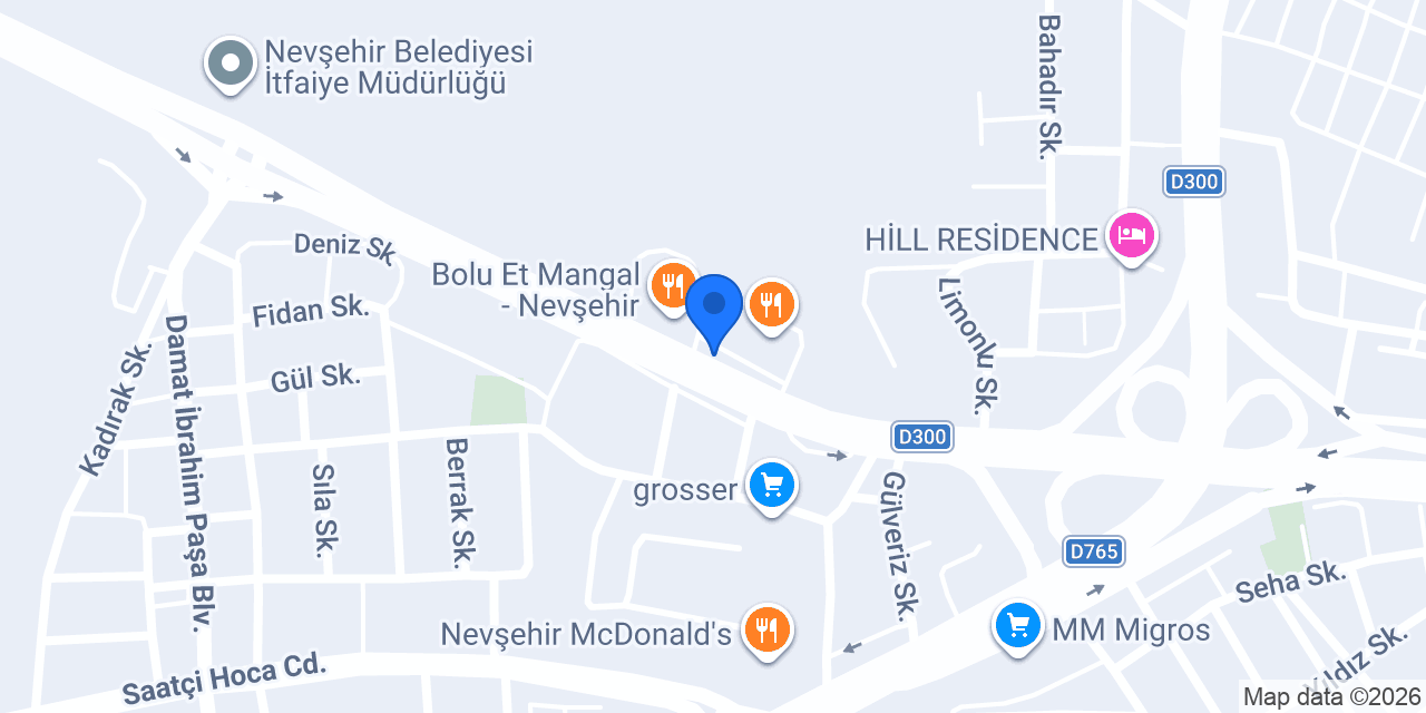 Kapsa Yapı Malzemeleri Nevşehir konumu