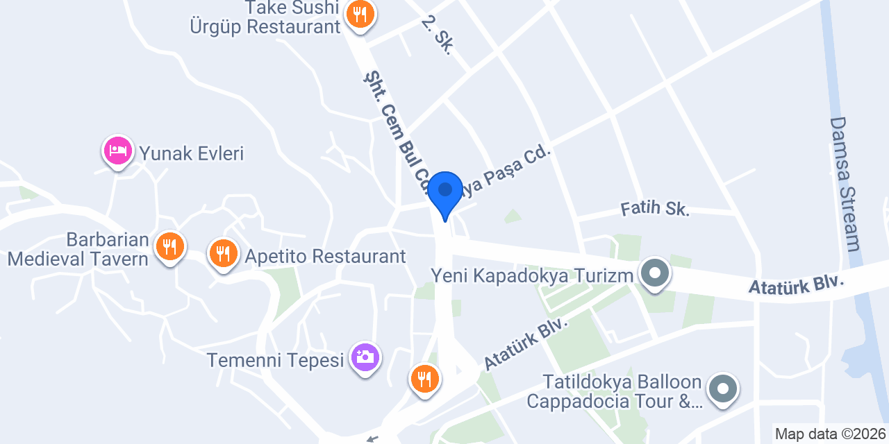 Kapadokya Alev Alatlı Gastronomi MTAL konumu