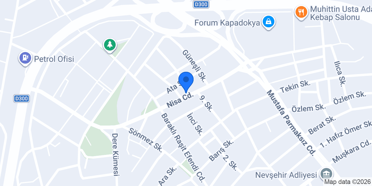 Nevşehir Eser Hafriyat konumu