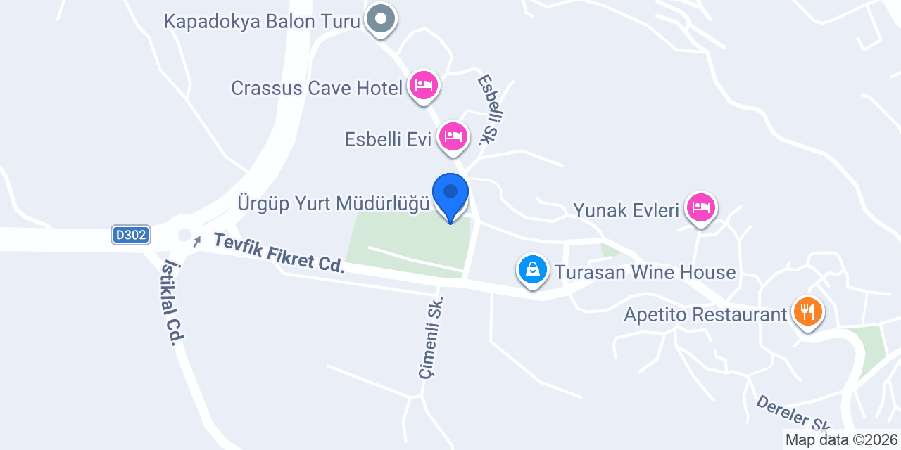 Ürgüp Yurt Müdürlüğü konumu