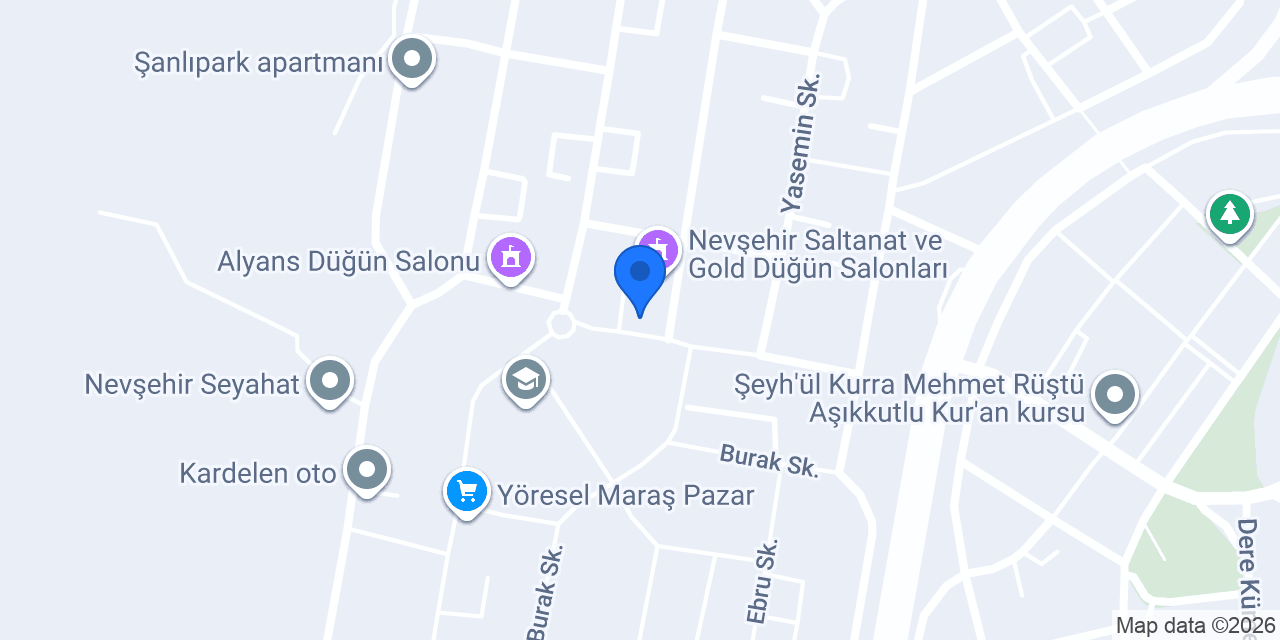 Nevşehir Damak pastanesi konumu